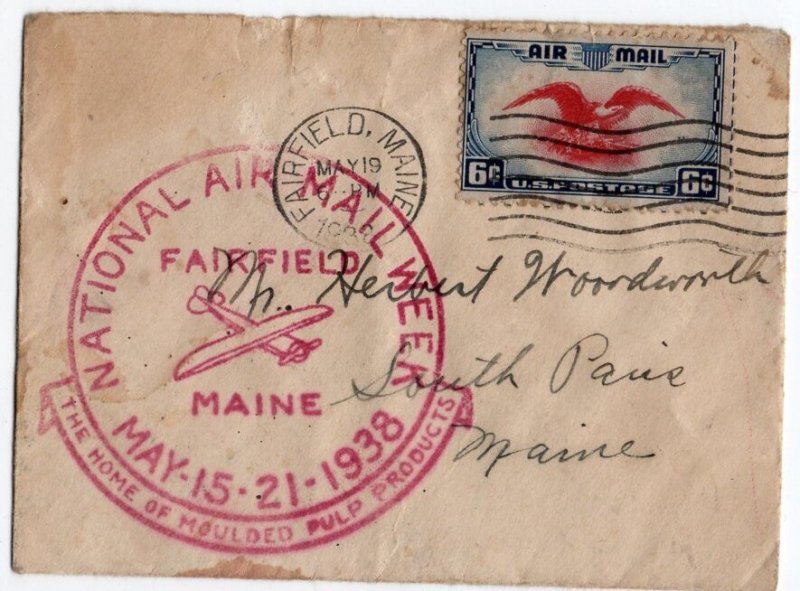 1938 Airmail Cover celebrating National Airmail Week May 15-21 1938  SC C23