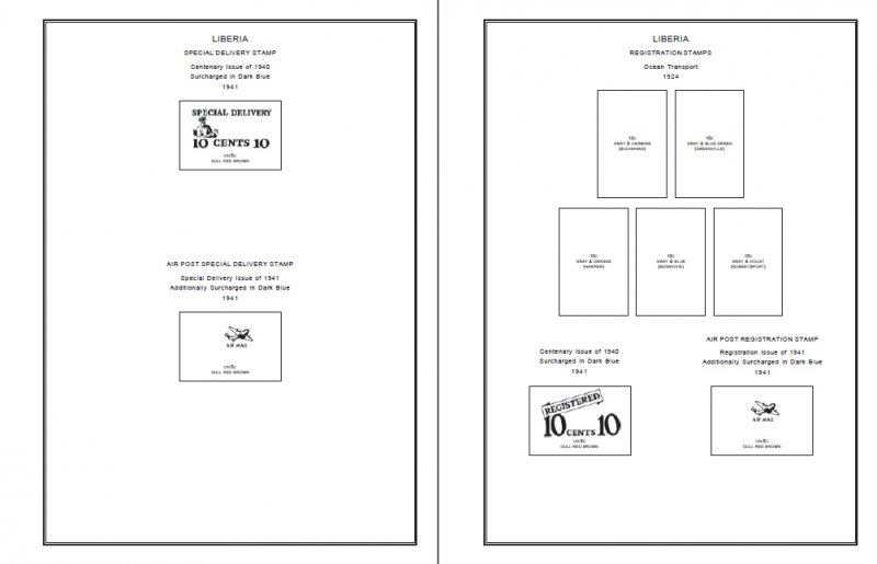 LIBERIA STAMP ALBUM PAGES 1860-2011 (579 PDF digital pages)