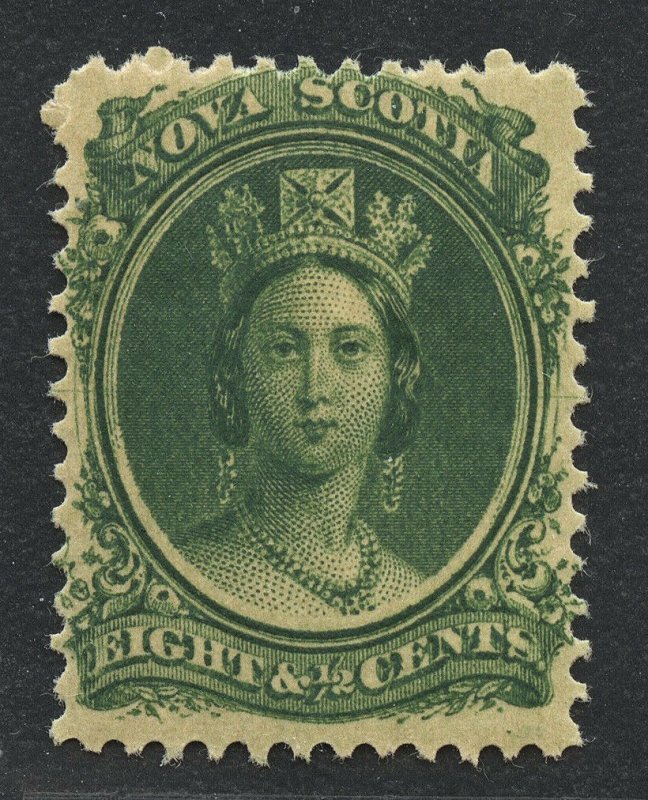 01910 Nova Scotia Scott #11 8-cents green, mint OG hinged