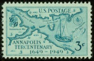 Sc 984   3¢ Annapolis Tercentenary Single, MNH