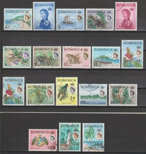 DOMINICA 1963/5 SG 162/78,. 171a USED