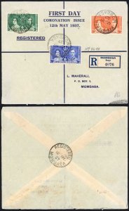 KUT 1937 PRINTED Coronation FDC