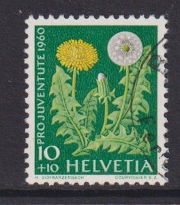 Switzerland   #B299  used  1960  Pro Juventute  10c  flowers