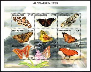 BURKINO FASO 1108 S/S MNH SCV $11.00 BIN $6.50 BUTTERFLIES