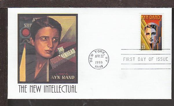 US 3308 Ayn Rand 1999 Fleetwood U/A FDC O735