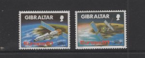 Gibraltar #585-86  (1991 Europa Space  set) VFMNH CV $1.90