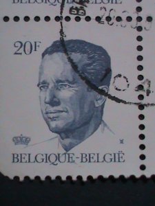 BELGIUM STAMP- 1993 KING BAUDOUIN-CTO BLOCK OF 4-EST.-$4 WITH FIRST DAY CANCEL