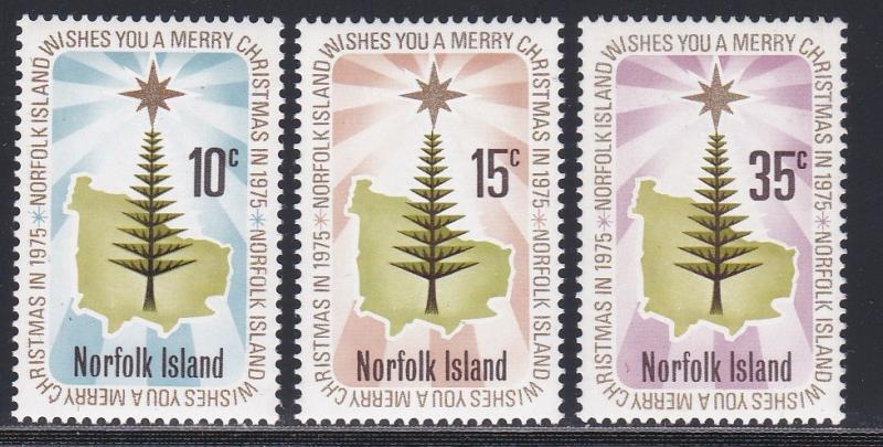 Norfolk Island # 187-189. Star over Norfolk Island. Christmas, NH, 1/2 Cat.