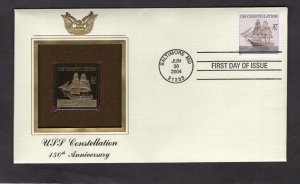 3869 USS Constellation, FDC PCS gold replica