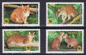 Senegal 1997 Sc#1294/1297  WWF African Golden Cat Set (4) Perforated MNH