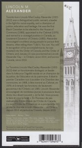 BLACK HISTORY MONTH, LINCOLN ALEXANDER * BKLT of 10 Canada 2018 #3085a BK695 MNH