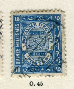 EGYPT; 1926 early Official issue fine used 15m. value