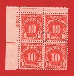 #J84   MNH OG  plate  block of 4  Postage Due Precancel   Free S/H