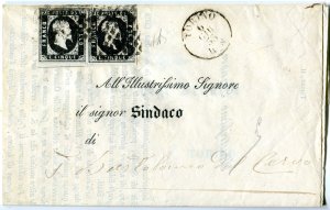 1851 Sardinia pair of 5 cents on circular, luxury and perfect quality Cv $75.000