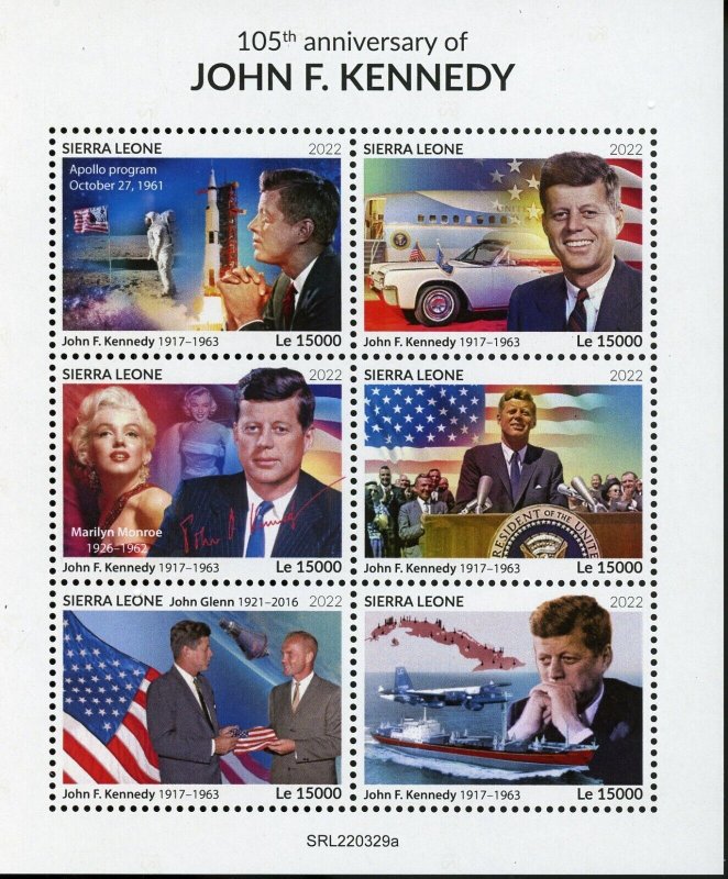 SIERRA LEONE 2022 105th BIRTH OF JOHN F KENNEDY SHEET MINT NEVER HINGED