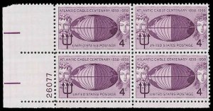 PCBstamps   US #1112 PB 16c(4x4c)Atlantic Cable Centenary, MNH, (PB-3)