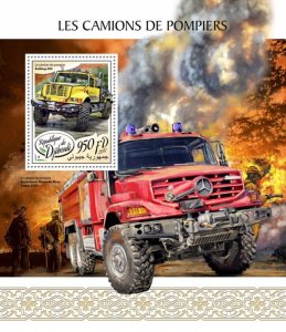 DJIBUTI - 2017 - Fire Engines - Perf Souv Sheet - Mint Never Hinged