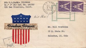 United States A.P.O.'s 3c Win the War (2) 1944 U.S. Army, Postal Service [A.P...