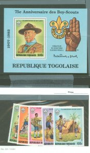 Togo #1131/C464-7/C468 Mint (NH) Souvenir Sheet (Boy Scout)