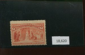 241 Columbian Mint Hi Value Stamp with Crowe Cert (Bz 415)