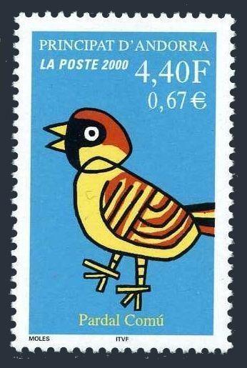 Andorra Fr 524,MNH. Bird Pardal Comu,2000.