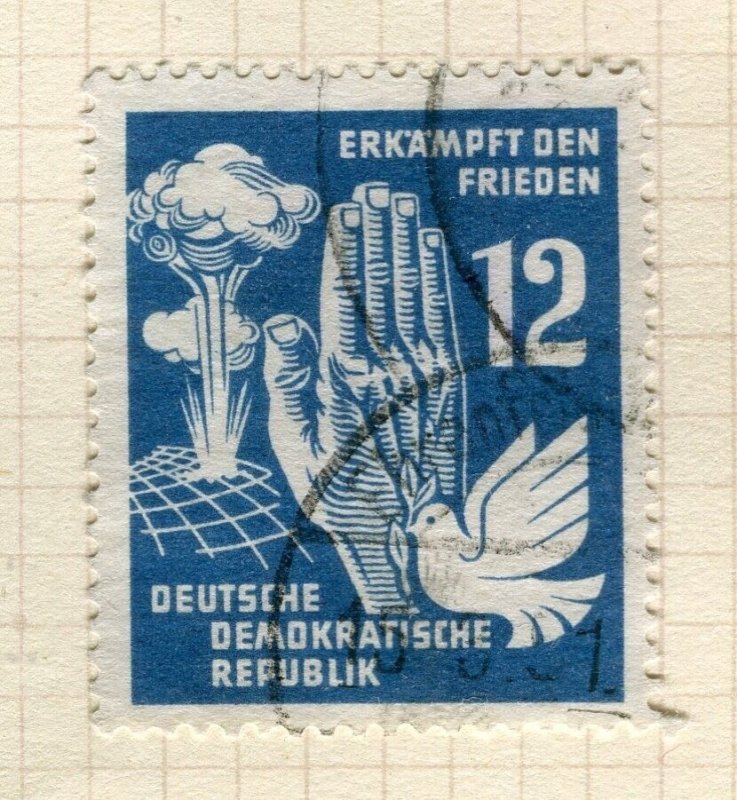EAST GERMANY; 1950 early Day of Peace issue fine used 12pf. value