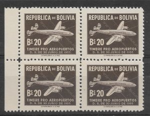 BOLIVIA 1955 PRO AIRPORT AVIATION PLANE BROWN SCOTT RA26 MICHEL Z26 BLOCK