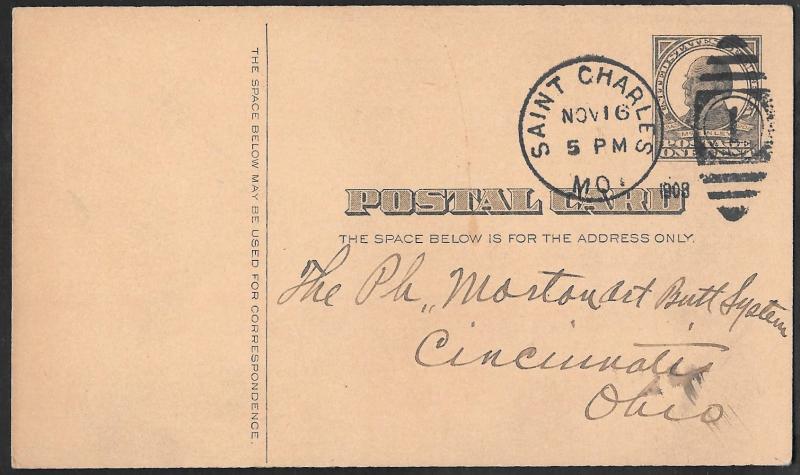 UX20 1 cent SUPERB CANCELS McKinley, circle Postal Card used F