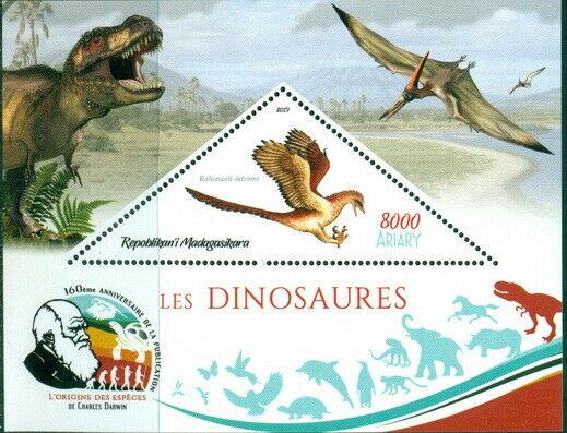 DINOSAUR PREHISTORIC FAUNA CHARLES DARWIN MADAGASCAR 2019 MNH STAMP SET 4 SHEETS