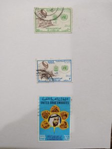 Mix Lot of Early Stamps of UAE, hInged on a white card, Used/VF