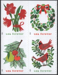 SC#6033-6036 (Forever) Holiday Cheer Block of Four (2025) SA