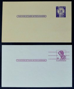 1958, 1962 US Sc. #UX46, UX48 two postal cards, mint, very good condition
