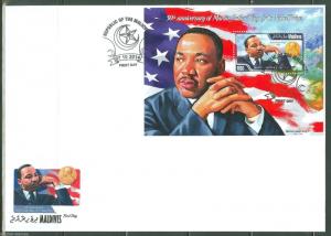 MALDIVES 2014 MARTIN LUTHER KING 50TH NOBEL PRIZE ANNIVERSARY SOUVENIR SHEET FDC