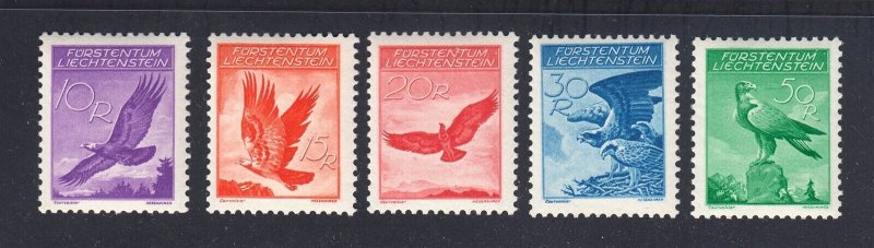 LIECHTENSTEIN: Scott #C9a-C13a Bird Air Mail Set Mint NH