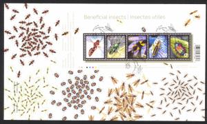 Canada Sc# 2410a FDC Souvenir Sheet 2010 10.19 Beneficial Insects