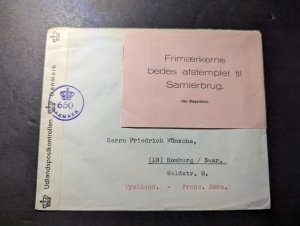 Censored Denmark Cover to Hamburg Germany French Zone