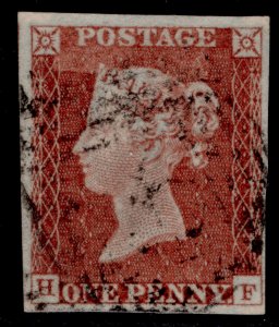 GB QV SG8, 1d red-brown PLATE 37, USED. Cat £50. HF
