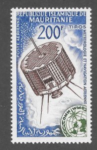 Mauritania Scott C25 MNHOG - 1963 Tiros Satellite and WMO Emblem - SCV $3.75