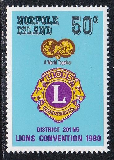 Norfolk Island # 254, Lions Convention, NH, 1/2 Cat.