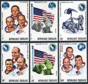 Togo 741-745, C135, MNH. Mi 808-813. Apollo 11,12,13 flights. Astronauts, 1970.