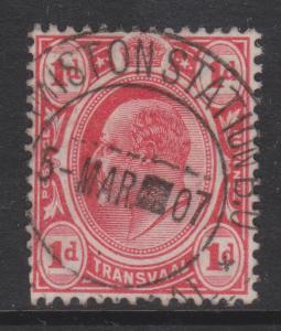 Transvaal 1902 KEVII 1d Red SG#274 Sc#282 Station Postmark