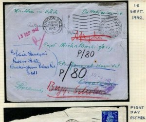 GB WW2 Covers{2} POLISH FORCES Scotland *P/80* UNDERCOVER ADDRESS Military PL43