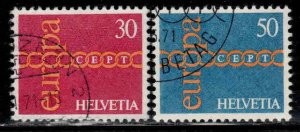 Switzerland #531-32 ~ Clpt Set of 2 ~ Europa, Chain ~ Used  (1971)