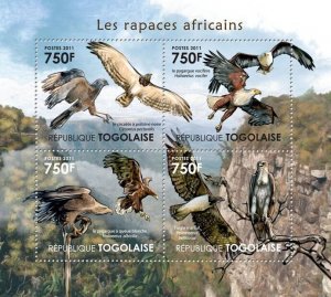 [250 04]- YEAR 2011 - TOGO  - BIRDS OF PREY  4V   complet set  MNH/**