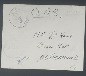 1944 India Sultan Battery to Ootacamund Ooty Dual Censorship WWII Cover