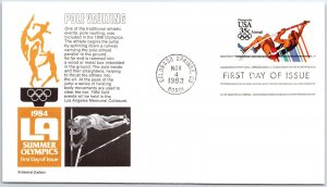 US FIRST DAY COVER 1984 ATHENS OLYMPICS POLE VAULTING ON ARISTOCRAT CACHET