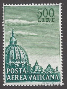 Vatican City #C33 mint single, air mail, Dome St. Peter's basilica , issued 1958
