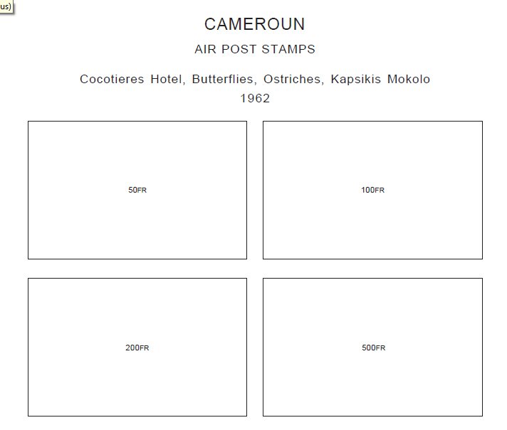 CAMEROUN STAMP ALBUM PAGES 1863-2011 (168 PDF digital pages)