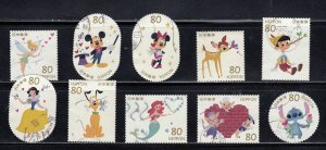 Japan 2012 Sc#3494a-j Disney Characters Mickey and Minnie Used