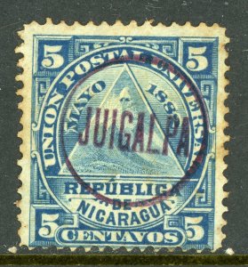 Nicaragua 1882 ABNC 5¢ Blue Scott #15 VFU Z431 ⭐